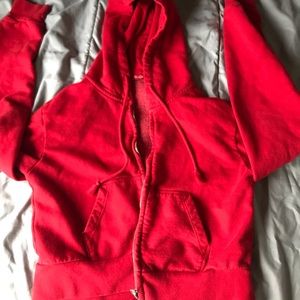 Red brandy Melville zip up hoodie